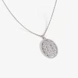 Buy Silver Oval Zircon Necklace Online | March