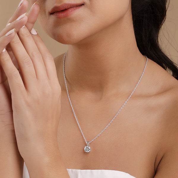 Buy Minimal Silver Zircon Necklace Online | March