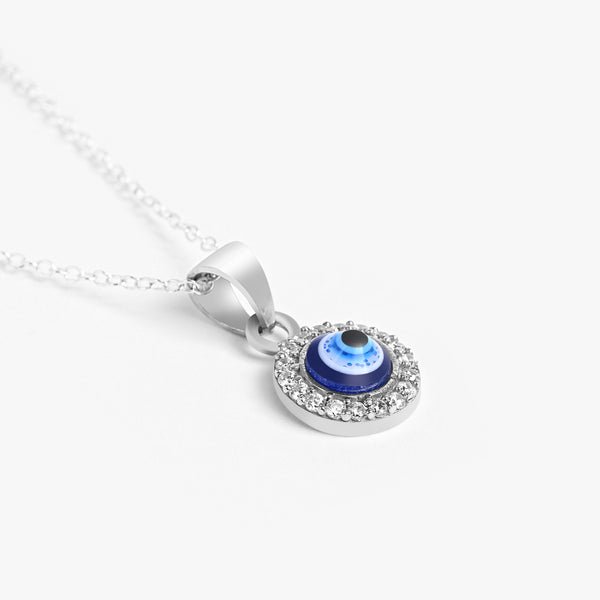 Buy Silver Evil Eye Zircon Necklace Online | March