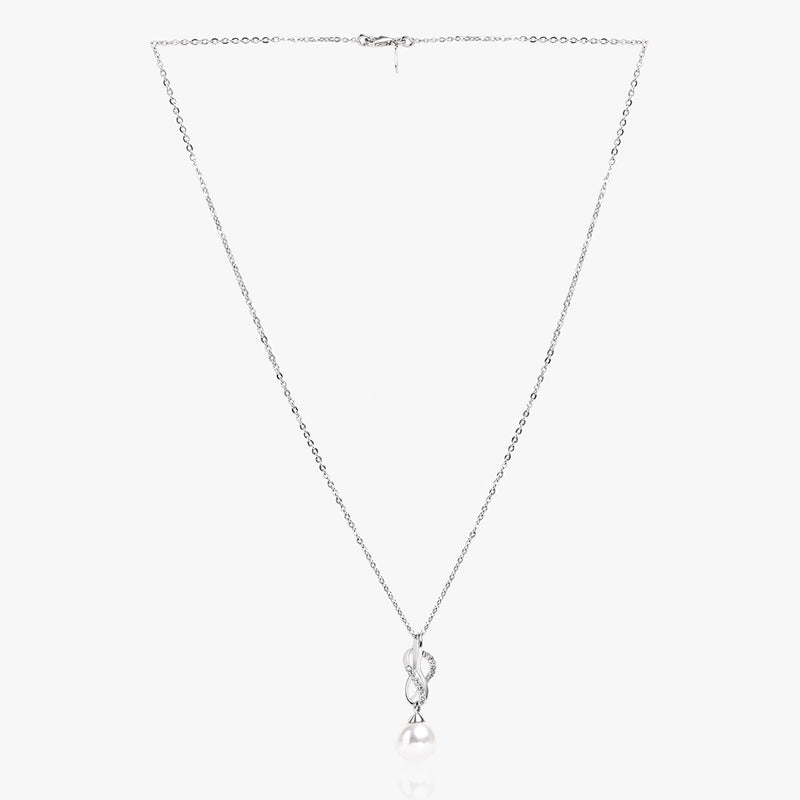 Buy Twisted Fresh Water Pearl Silver Necklace Online | March