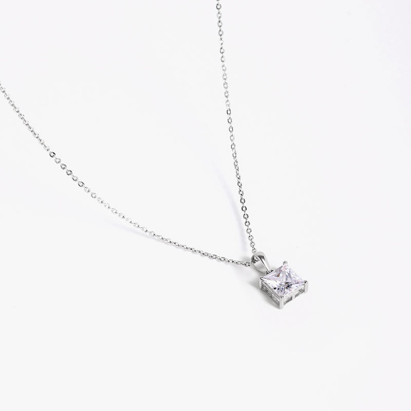 Buy Minimal White Zircon Silver Necklace Online | March