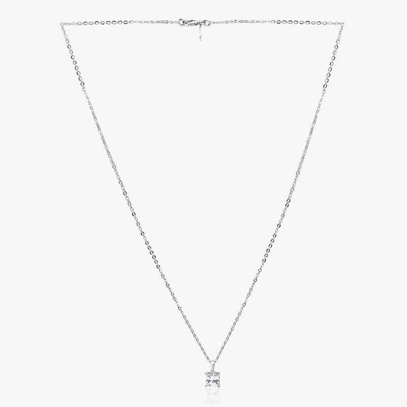 Buy Minimal White Zircon Silver Necklace Online | March