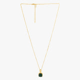 Buy 18k Gold Plated Silver Dyed Emerald Necklace Online | March