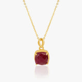Buy 18k Gold Plated Silver Dyed Ruby Necklace Online | March