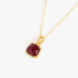 Buy 18k Gold Plated Silver Dyed Ruby Necklace Online | March