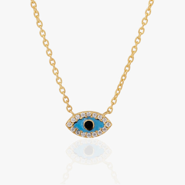 Buy 18k Gold Plated Silver Evil Eye Enamel Necklace Online | March