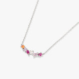Buy Multi coloured Zircon Silver Necklace Online | March
