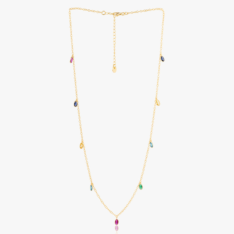 Buy 18k Gold Plated Silver Colourful Zircon Necklace Online | March