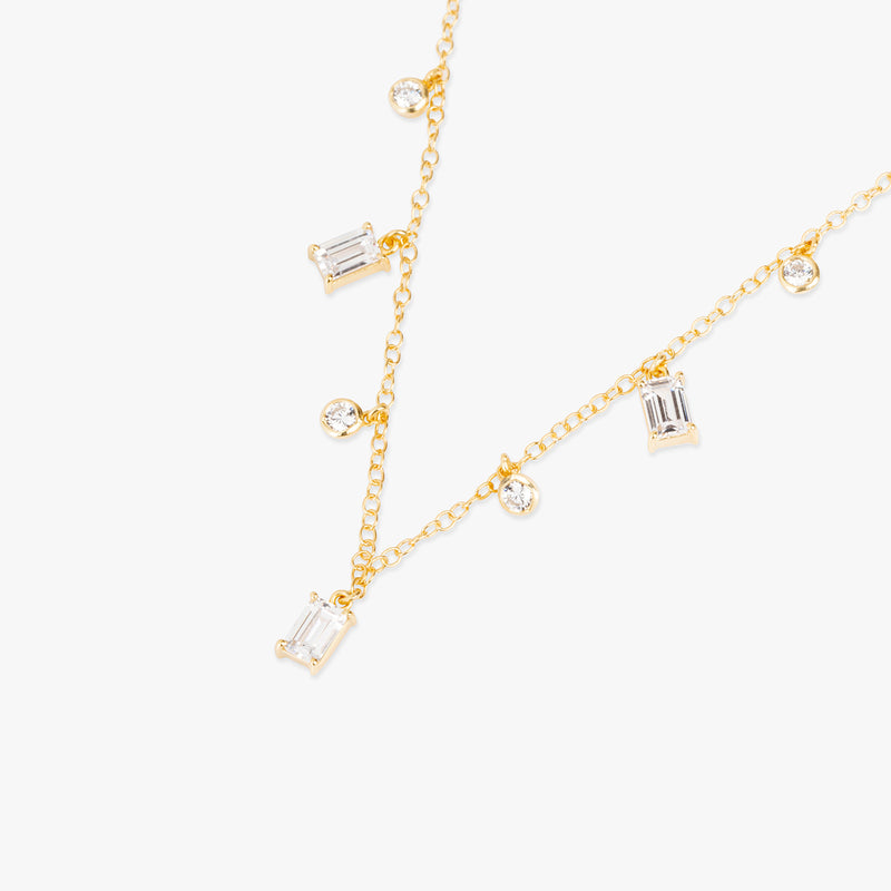 Buy 18k Gold Plated Silver Geometric Zircon Necklace Online | March