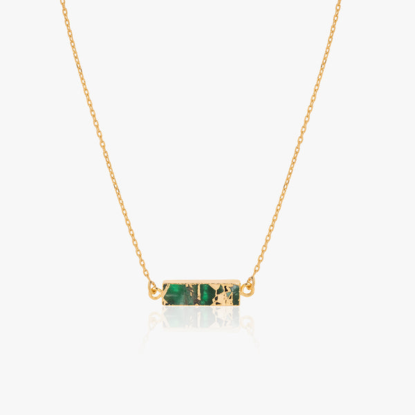 Buy 18k Gold Plated Silver Emerald Copper Turquoise Necklace Online | March