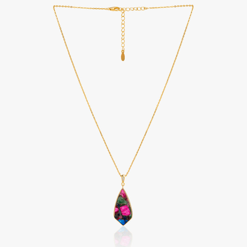 Buy 18k Gold Plated Silver Multi Copper Turquoise Necklace Online | March