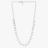 Silver Bloom Zircon Studded Necklace