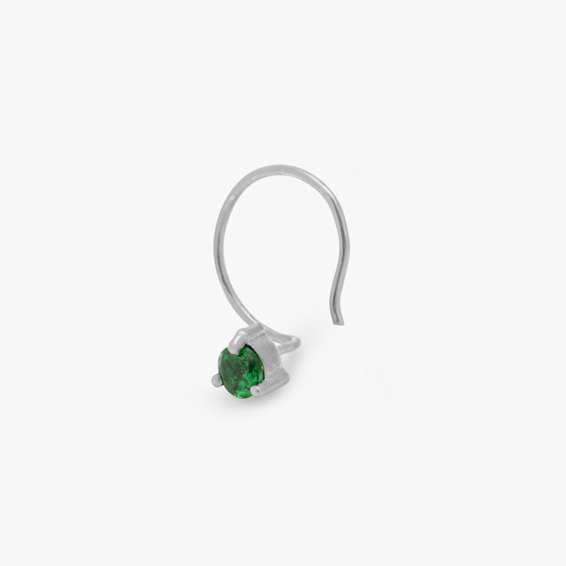 Buy Silver Green Zircon Nose Pin Online | March