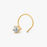 Buy 18k Classic Gold Plated Silver Zircon Nose Pin Online | March