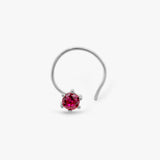 Buy Dark Pink Silver Nose Pin Online | March