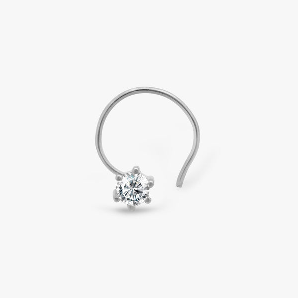 Buy Classic Silver Zircon Nose Pin Online | March