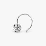 Buy Zircon Cluster Silver Nose Pin Online | March