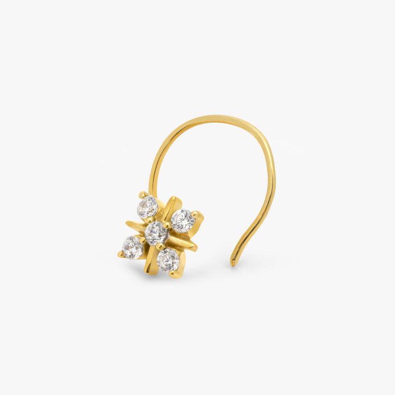Buy 18K Elegant Gold Plated Silver Nose Pin Online | March