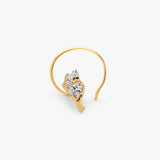 Buy 18KGold Plated Silver Floral Nose Pin Online | March