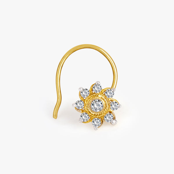 Buy 18k Gold Plated Silver Blossom Nose Pin Online | March