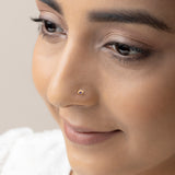 Buy 18k Gold Plated Silver Amethyst Nose Pin Online | March