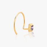 Buy 18k Gold Plated Silver Amethyst Nose Pin Online | March
