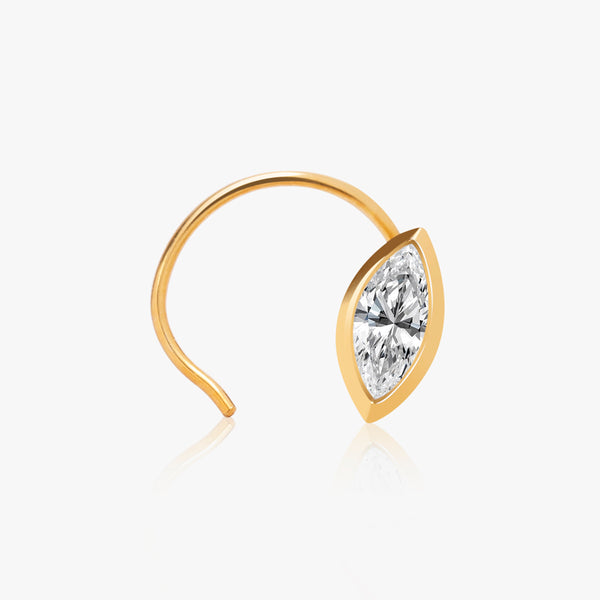 Buy 18k Gold Plated Silver Marquise Nose Pin Online | March