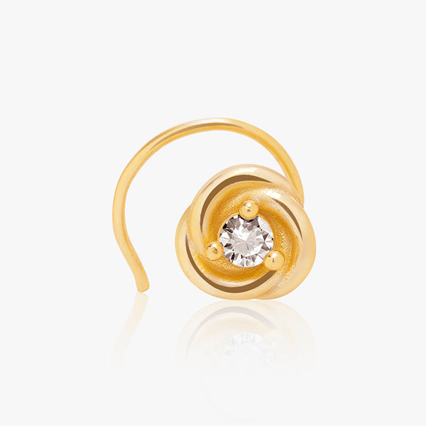Buy 18k Gold Plated Silver Rose Nose Pin Online | March