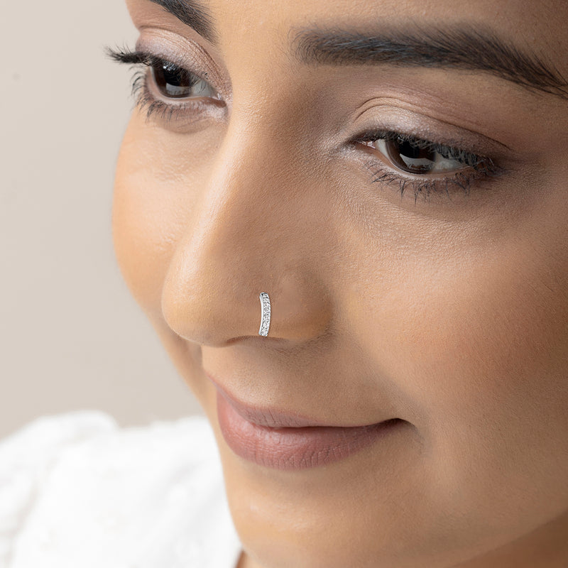 Buy Priyaasi Women Oxidised Silver Vintage Floral Septum Nose Ring Online  at Best Price | Distacart