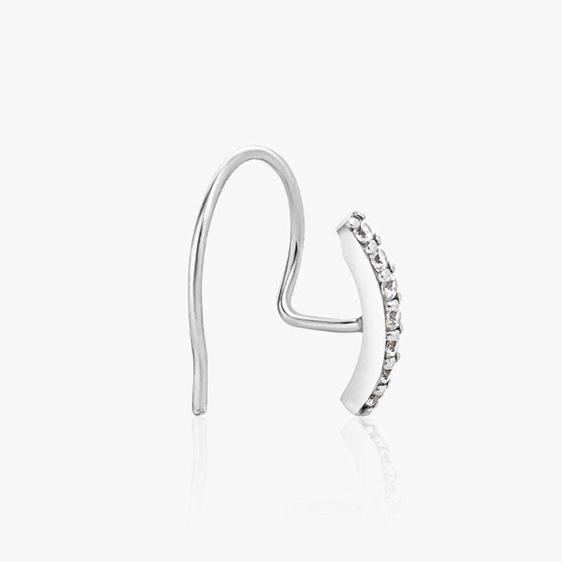 Buy Elegant White Zircon Silver Nose Ring Online | March