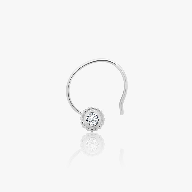 SILVER PLATED ZIRCON STUDDED NOSE RING – Sanvi Jewels