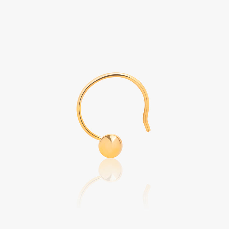 18k Gold Plated Silver Circle Nose Pin