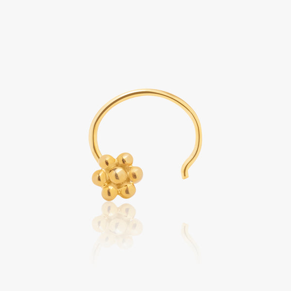 18k Gold Plated Silver Flowerbud Nose Pin