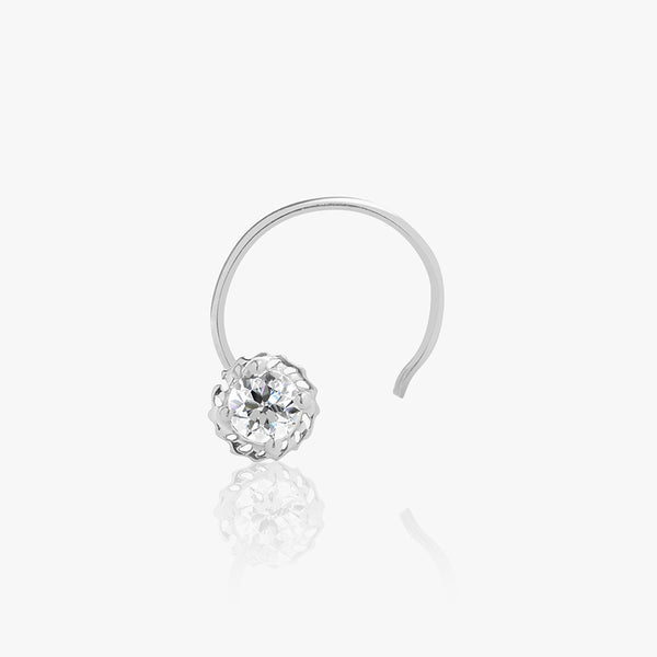 SIlver Floret Zircon Nose Pin
