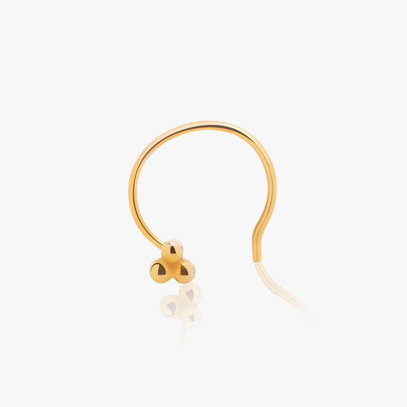 18k Gold Plated Silver Triad Nose Pin