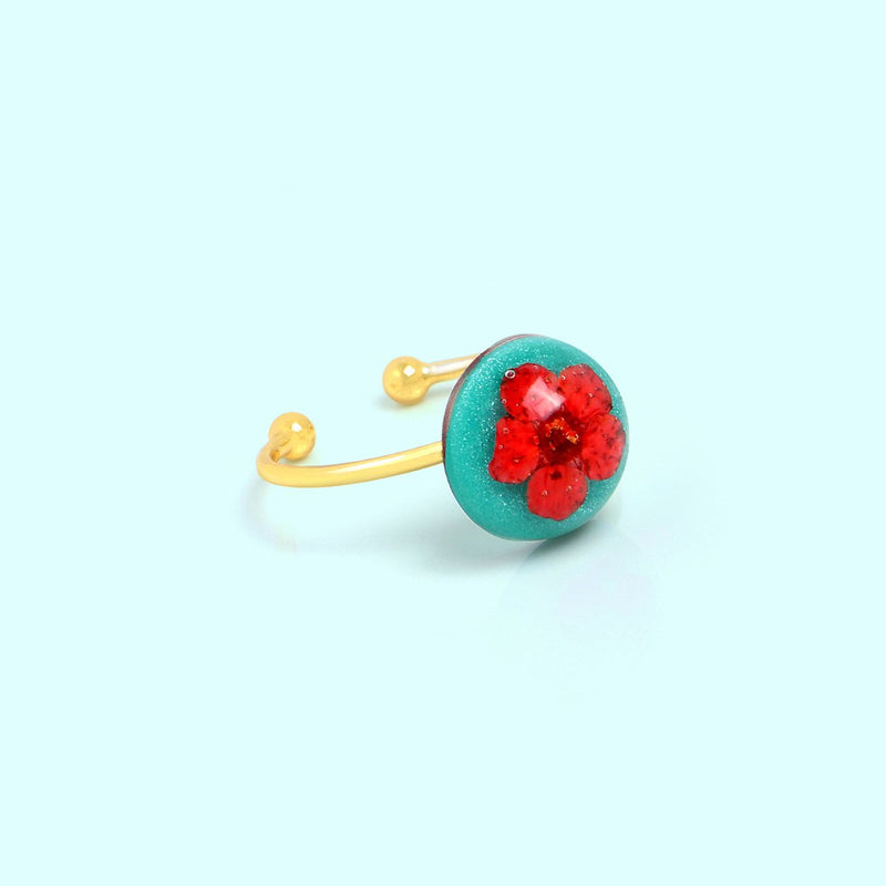 Red Dry Flower Ring