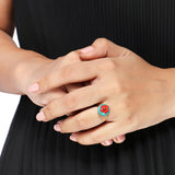 Red Dry Flower Ring