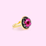 Pink & White Dry Flower Ring