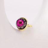 Pink & White Dry Flower Ring