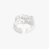 Frosted Textured Adjustable Ring - Silver