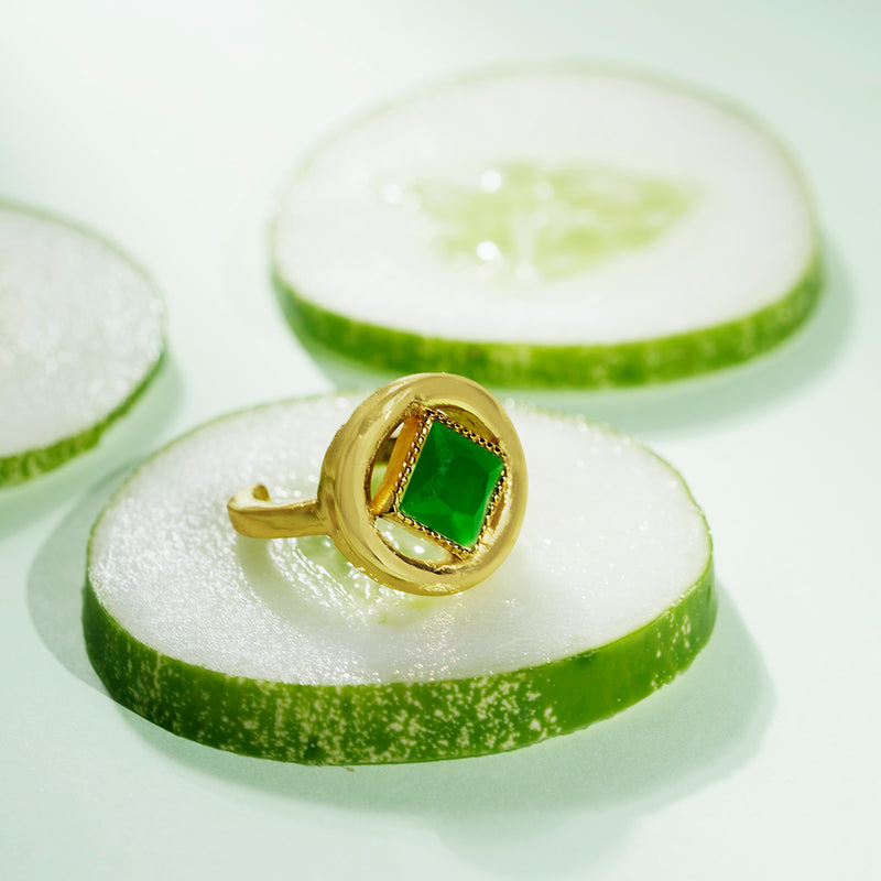Emerald Green Crystal Statement Ring
