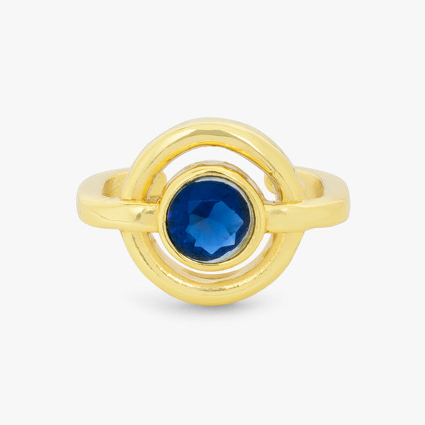 Blue Crystal Circular Ring