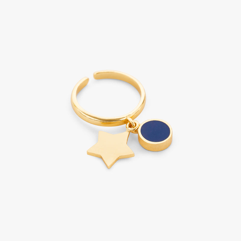 Star Charm Ring - Gold Plated