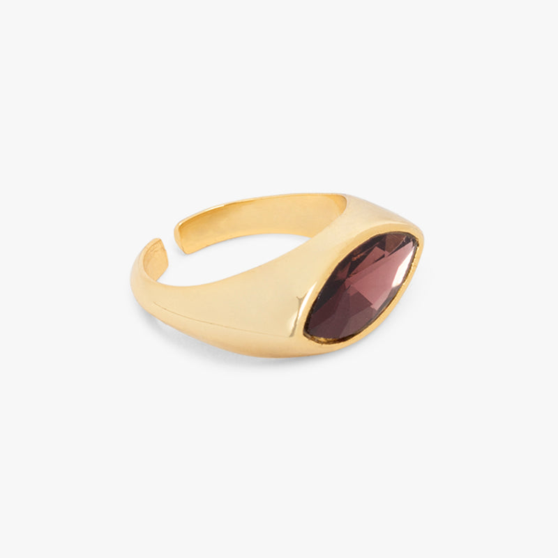Burgundy Crystal Marquise Ring