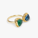 Green & Blue Dual-Tone Quartz Ring