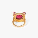 Ruby Red Square Textured Ring