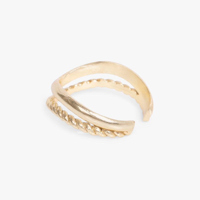 Twisted Wire Adjustable Ring - Gold