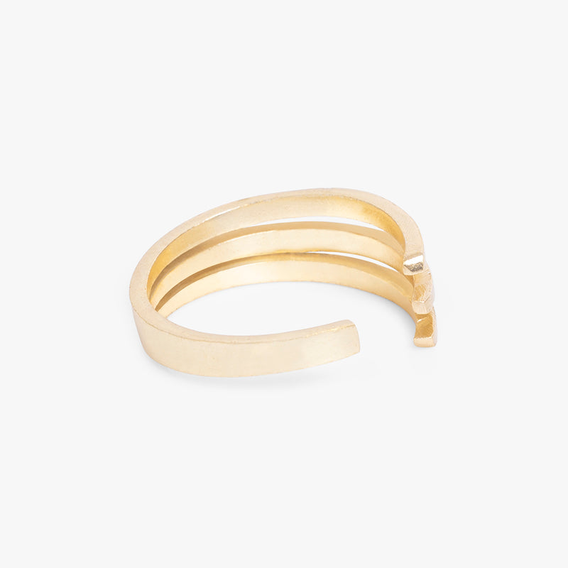 Abstract Adjustable Ring - Gold