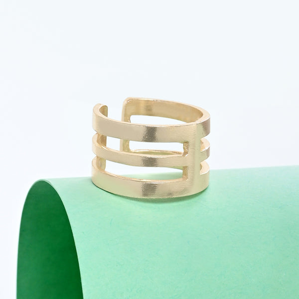 Solid Geometric Ring - Gold