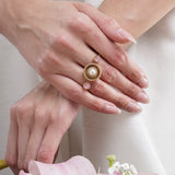 Pearl Double Shank Statement Ring